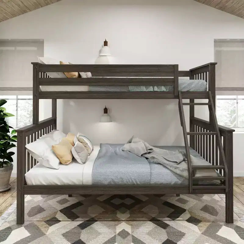 Plank+Beam Letto a castello in legno massello Twin XL su Queen per adulti