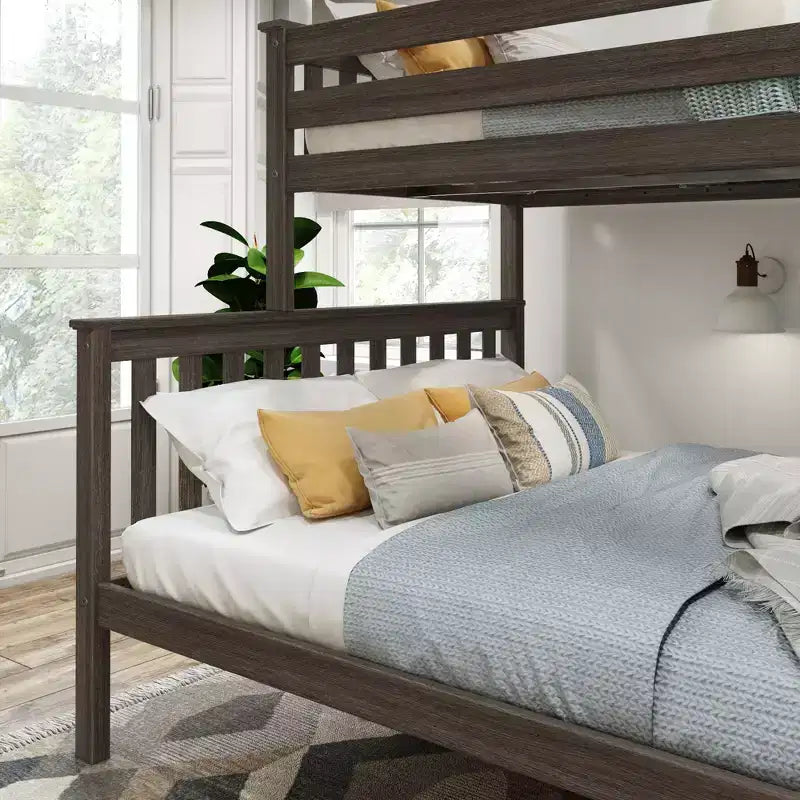 Plank+Beam Letto a castello in legno massello Twin XL su Queen per adulti