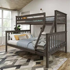Plank+Beam Letto a castello in legno massello Twin XL su Queen per adulti