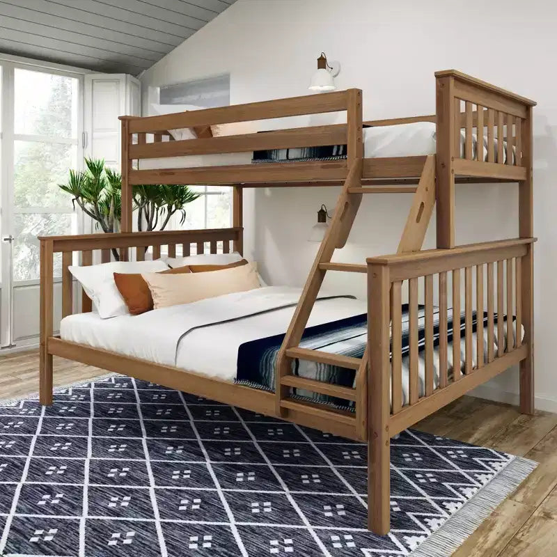 Plank+Beam Letto a castello in legno massello Twin XL su Queen per adulti