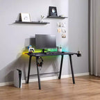 Scrivania da Gaming con luci LED e supporto per cuffie - Complementi d'arredo essenziali