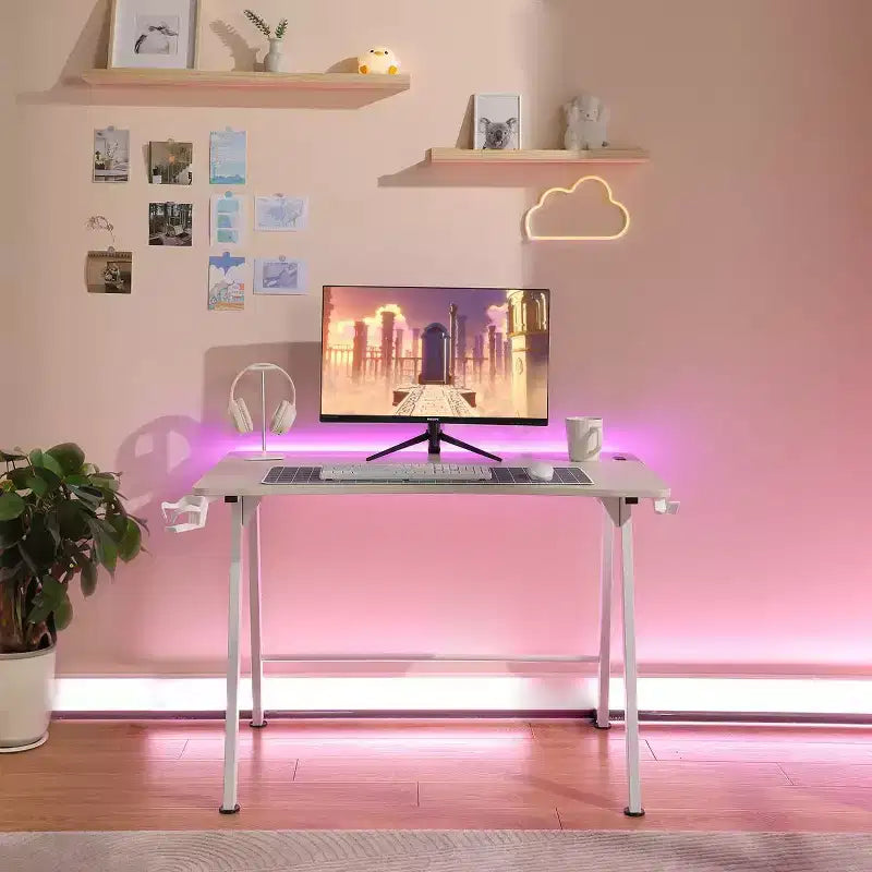 Scrivania da Gaming con luci LED e supporto per cuffie - Complementi d'arredo essenziali
