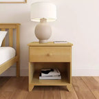 Comodino Plank+Beam in legno massello con 1 cassetto per camera da letto