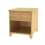 Comodino Plank+Beam in legno massello con 1 cassetto per camera da letto