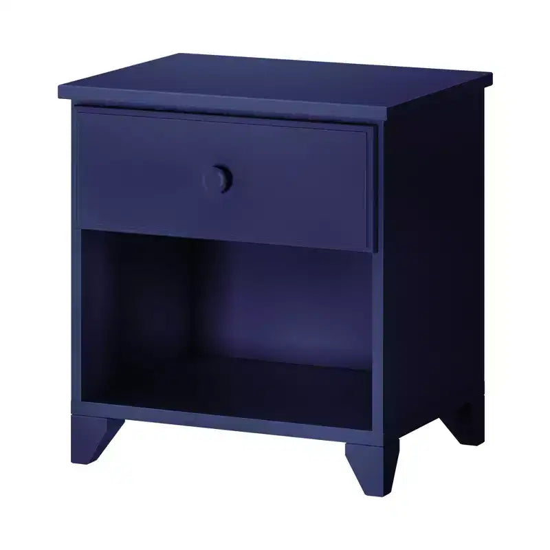 Comodino Plank+Beam in legno massello con 1 cassetto per camera da letto
