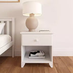 Comodino Plank+Beam in legno massello con 1 cassetto per camera da letto