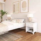 Comodino Plank+Beam in legno massello con 1 cassetto per camera da letto