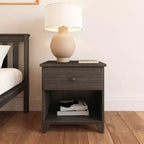 Comodino Plank+Beam in legno massello con 1 cassetto per camera da letto