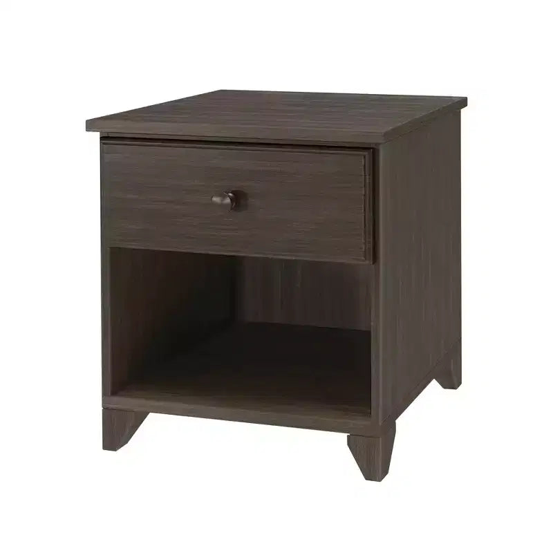 Comodino Plank+Beam in legno massello con 1 cassetto per camera da letto