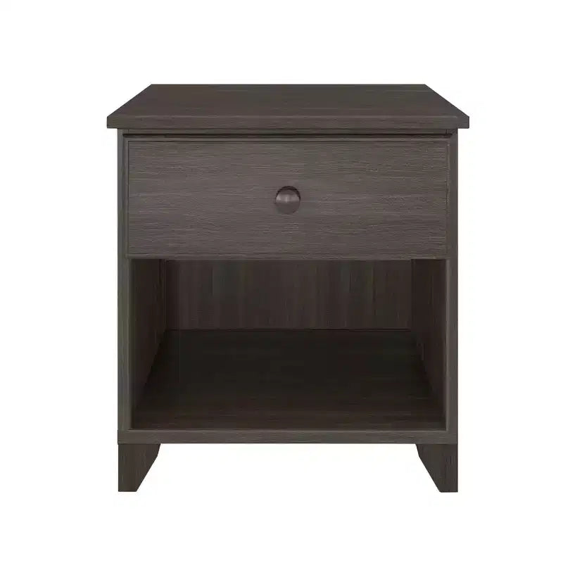 Comodino Plank+Beam in legno massello con 1 cassetto per camera da letto
