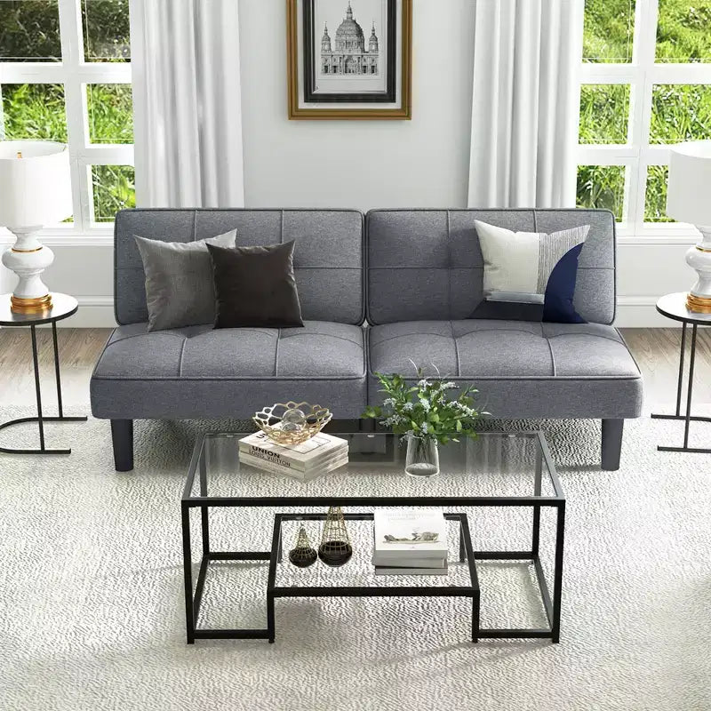 Divano Letto Futon Convertibile Pieghevole Costway con Schienale Regolabile in 6 Posizioni
