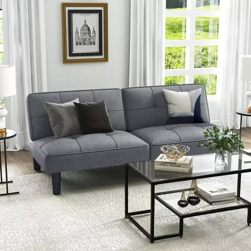 Divano Letto Futon Convertibile Pieghevole Costway con Schienale Regolabile in 6 Posizioni