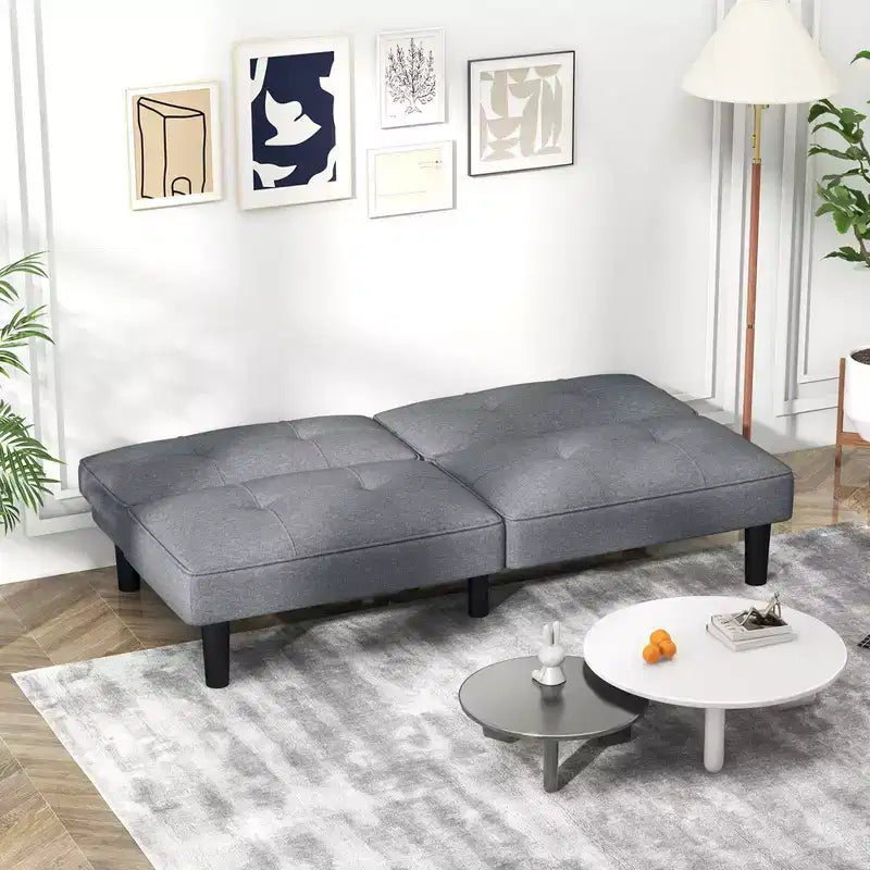 Divano Letto Futon Convertibile Pieghevole Costway con Schienale Regolabile in 6 Posizioni