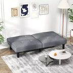 Divano Letto Futon Convertibile Pieghevole Costway con Schienale Regolabile in 6 Posizioni