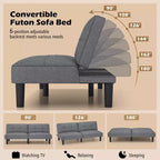 Divano Letto Futon Convertibile Pieghevole Costway con Schienale Regolabile in 6 Posizioni