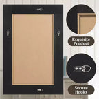 Dovelina Specchio Rettangolare in Legno con Bordo Largo da Appendere Specchio Decorativo da Parete (Set di 2)