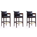 Set of 3 Ritz Upholstered Beech Wood Barstools - Manhattan Comfort