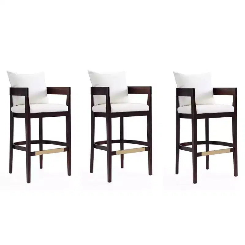 Set di 3 sgabelli da bar Ritz imbottiti in legno di faggio - Manhattan Comfort