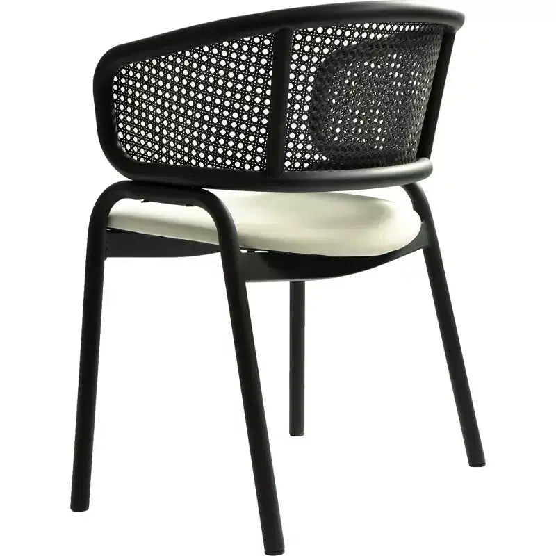 LeisureMod Ervilla Sedia da Pranzo Moderna – Comoda Poltrona Imbottita con Braccioli e Gambe in Ferro Nero, per Cucina, Sala da Pranzo, Caffè, Ristorante