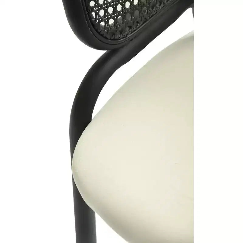 LeisureMod Ervilla Sedia da Pranzo Moderna – Comoda Poltrona Imbottita con Braccioli e Gambe in Ferro Nero, per Cucina, Sala da Pranzo, Caffè, Ristorante