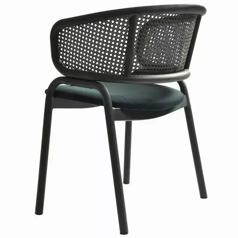 LeisureMod Ervilla Sedia da Pranzo Moderna – Comoda Poltrona Imbottita con Braccioli e Gambe in Ferro Nero, per Cucina, Sala da Pranzo, Caffè, Ristorante