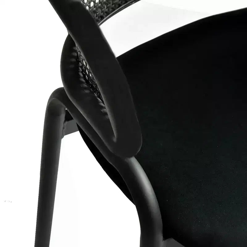LeisureMod Ervilla Sedia da Pranzo Moderna – Comoda Poltrona Imbottita con Braccioli e Gambe in Ferro Nero, per Cucina, Sala da Pranzo, Caffè, Ristorante