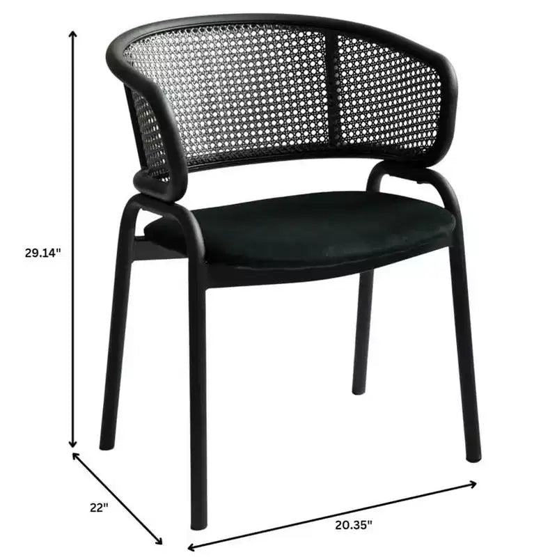 LeisureMod Ervilla Sedia da Pranzo Moderna – Comoda Poltrona Imbottita con Braccioli e Gambe in Ferro Nero, per Cucina, Sala da Pranzo, Caffè, Ristorante