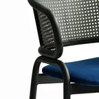 LeisureMod Ervilla Sedia da Pranzo Moderna – Comoda Poltrona Imbottita con Braccioli e Gambe in Ferro Nero, per Cucina, Sala da Pranzo, Caffè, Ristorante