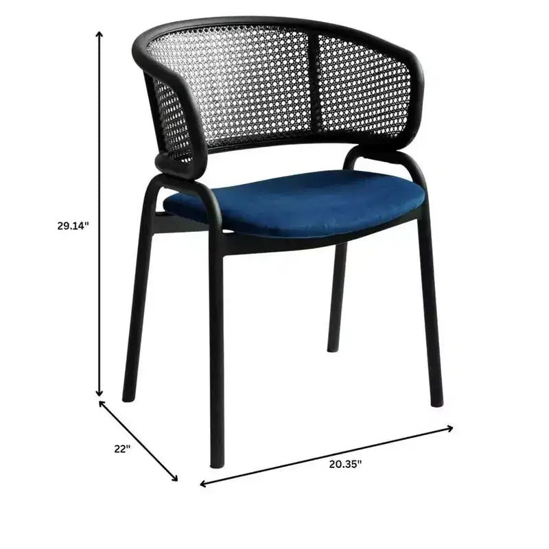 LeisureMod Ervilla Sedia da Pranzo Moderna – Comoda Poltrona Imbottita con Braccioli e Gambe in Ferro Nero, per Cucina, Sala da Pranzo, Caffè, Ristorante