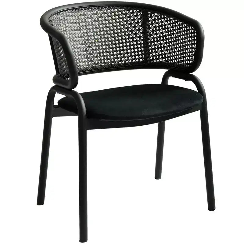 LeisureMod Ervilla Sedia da Pranzo Moderna – Comoda Poltrona Imbottita con Braccioli e Gambe in Ferro Nero, per Cucina, Sala da Pranzo, Caffè, Ristorante