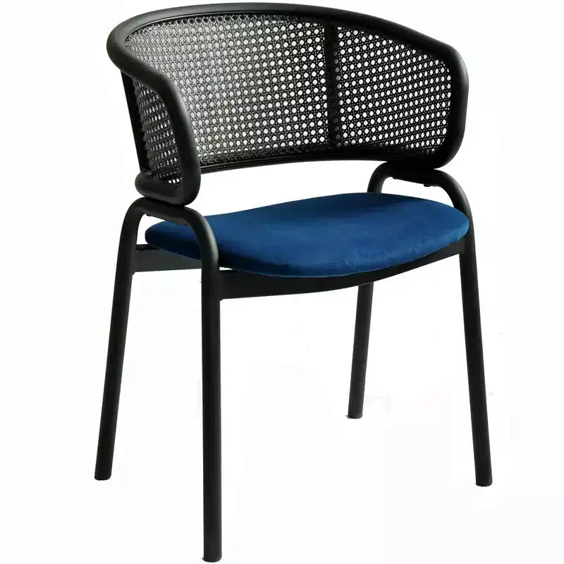 LeisureMod Ervilla Sedia da Pranzo Moderna – Comoda Poltrona Imbottita con Braccioli e Gambe in Ferro Nero, per Cucina, Sala da Pranzo, Caffè, Ristorante
