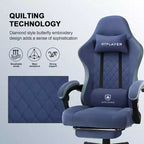 GTPLAYER Sedia da Gaming Sedia da Ufficio in Tessuto con Braccioli a Collegamento Sedia Ergonomica da Computer