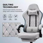 GTPLAYER Sedia da Gaming Sedia da Ufficio in Tessuto con Braccioli a Collegamento Sedia Ergonomica da Computer
