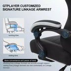 GTPLAYER Sedia da Gaming Sedia da Ufficio in Tessuto con Braccioli a Collegamento Sedia Ergonomica da Computer