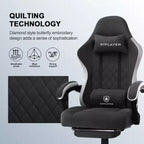 GTPLAYER Sedia da Gaming Sedia da Ufficio in Tessuto con Braccioli a Collegamento Sedia Ergonomica da Computer
