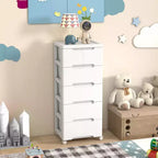Costway Carrello Portaoggetti in Plastica a 6 Cassetti, 1 o 2 Pezzi, con 4 Ruote Universali, Mobile Cassettiera