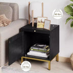 Tavolino finale in Rattan Whizmax, comodino in legno con vassoio per soggiorno, tavolino laterale da camera da letto con ripiano portaoggetti per ingresso, spazi piccoli