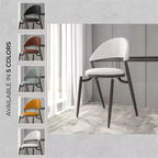 LeisureMod Venice Sedia da pranzo moderna in pelle, sedia laterale con schienale aperto imbottita, gambe in metallo, perfetta per sala da pranzo di metà secolo, nessun montaggio