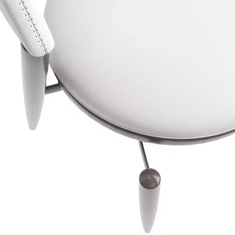LeisureMod Venice Sedia da pranzo moderna in pelle, sedia laterale con schienale aperto imbottita, gambe in metallo, perfetta per sala da pranzo di metà secolo, nessun montaggio
