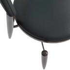 LeisureMod Venice Sedia da pranzo moderna in pelle, sedia laterale con schienale aperto imbottita, gambe in metallo, perfetta per sala da pranzo di metà secolo, nessun montaggio