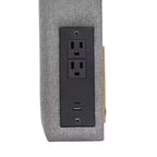 Testiera Merrick Lane in finto lino con rivestimento elegante, doppie opzioni di montaggio, stazione di ricarica con 2 prese, porta USB, porta USB-C