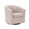Poltrona girevole a barilotto in beige/blu/grigio scuro/grigio per 1 persona