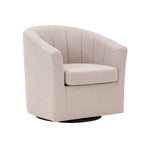 Poltrona girevole a barilotto in beige/blu/grigio scuro/grigio per 1 persona