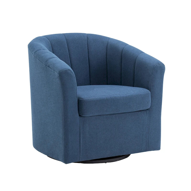 Poltrona girevole a barilotto in beige/blu/grigio scuro/grigio per 1 persona