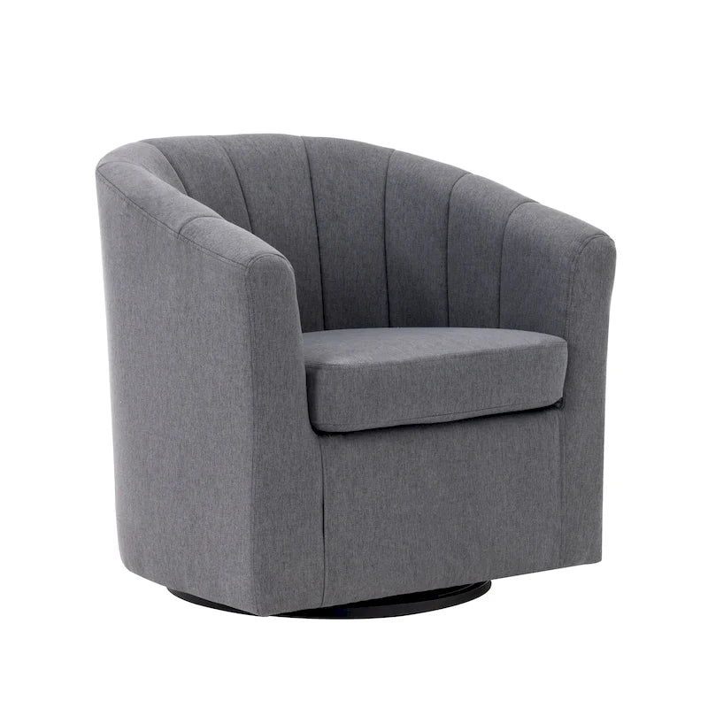 Poltrona girevole a barilotto in beige/blu/grigio scuro/grigio per 1 persona