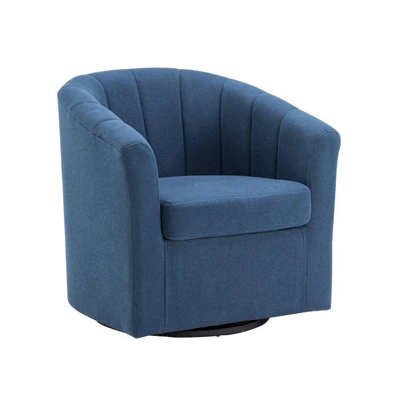 Poltrona girevole a barilotto in beige/blu/grigio scuro/grigio per 1 persona