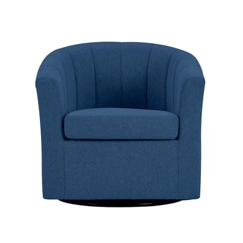 Poltrona girevole a barilotto in beige/blu/grigio scuro/grigio per 1 persona