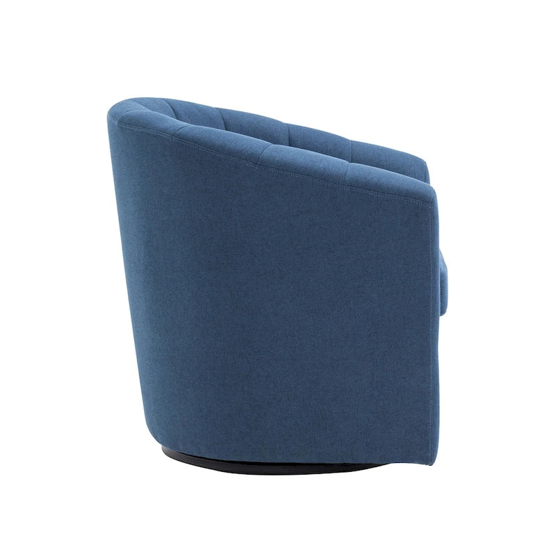 Poltrona girevole a barilotto in beige/blu/grigio scuro/grigio per 1 persona