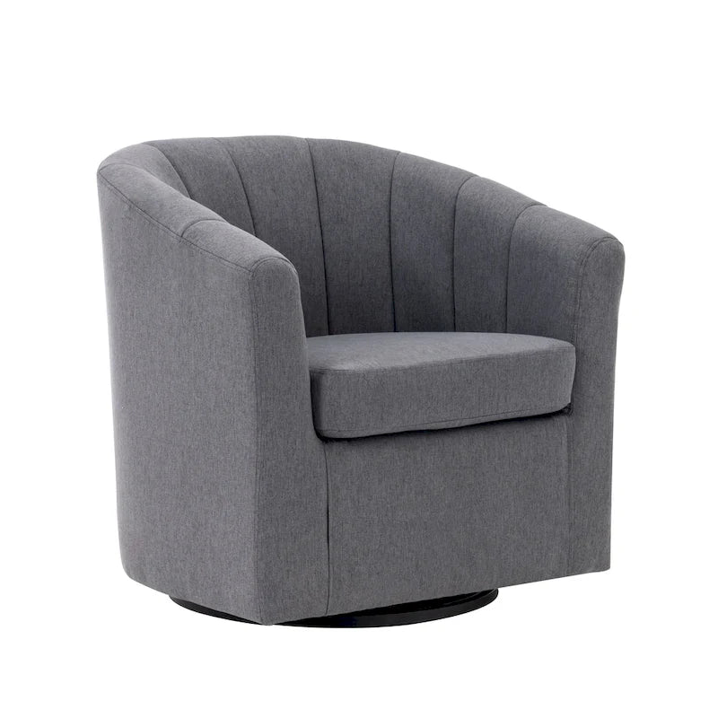 Poltrona girevole a barilotto in beige/blu/grigio scuro/grigio per 1 persona