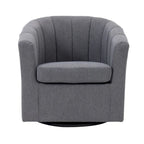 Poltrona girevole a barilotto in beige/blu/grigio scuro/grigio per 1 persona